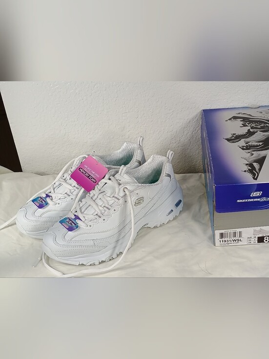 Skechers Shoes - Skechers Women's White D'Lites Fresh Start Memory Foam Athletic Sneakers New